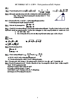2 Đề thi học kỳ I - Lớp 9 môn Toán